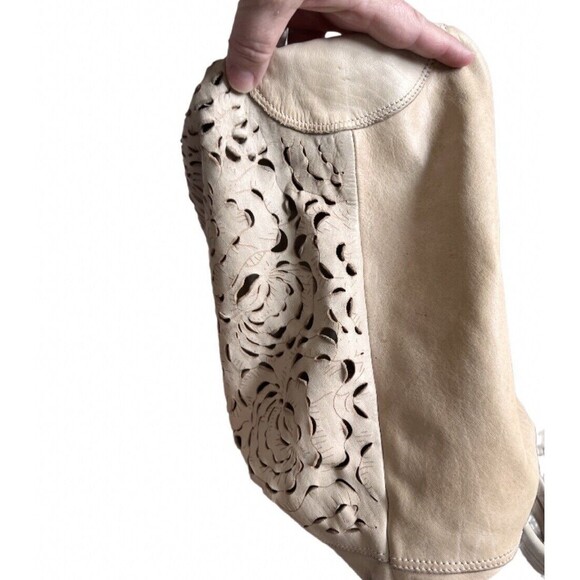 Vintage Errelleventidue Italian Leather Lazer Cut XL Handbag - Picture 13 of 16